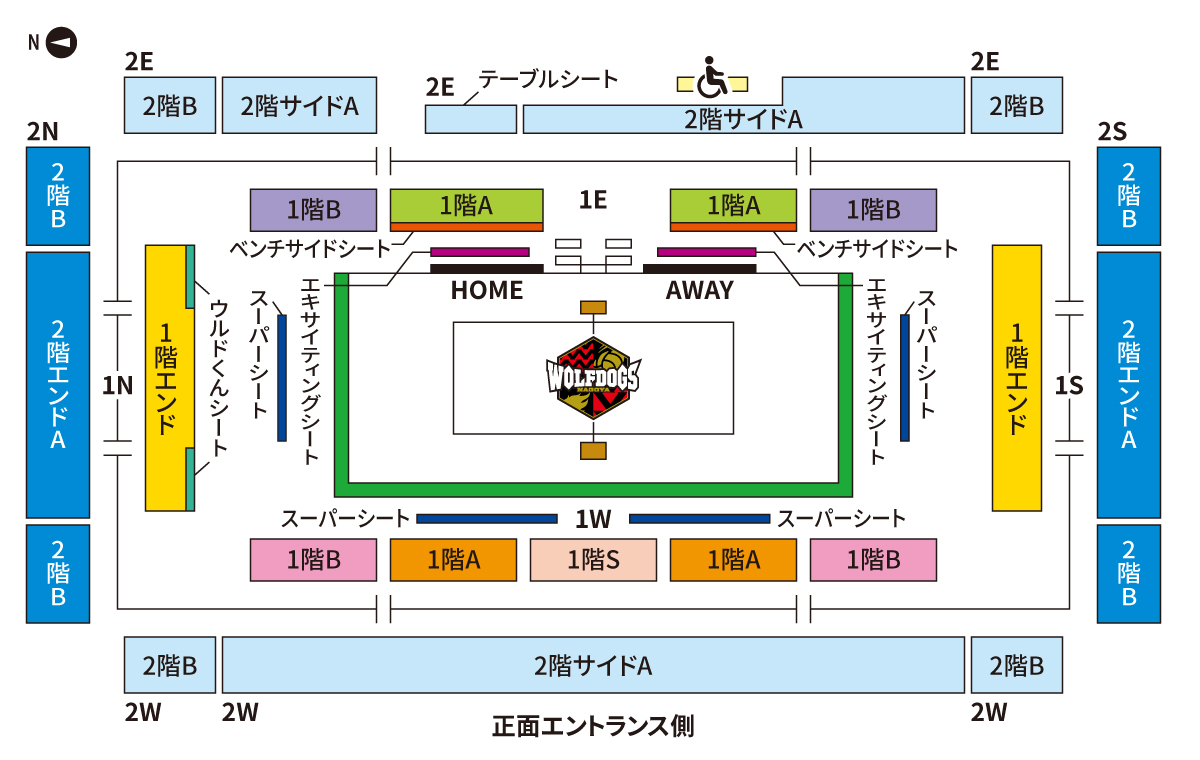 豊田合成記念体育館(エントリオ) 券種別座席表画像