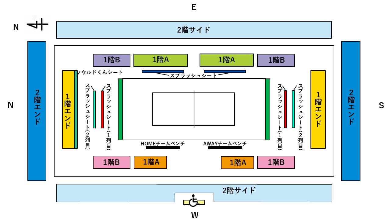 パークアリーナ小牧 券種別座席表